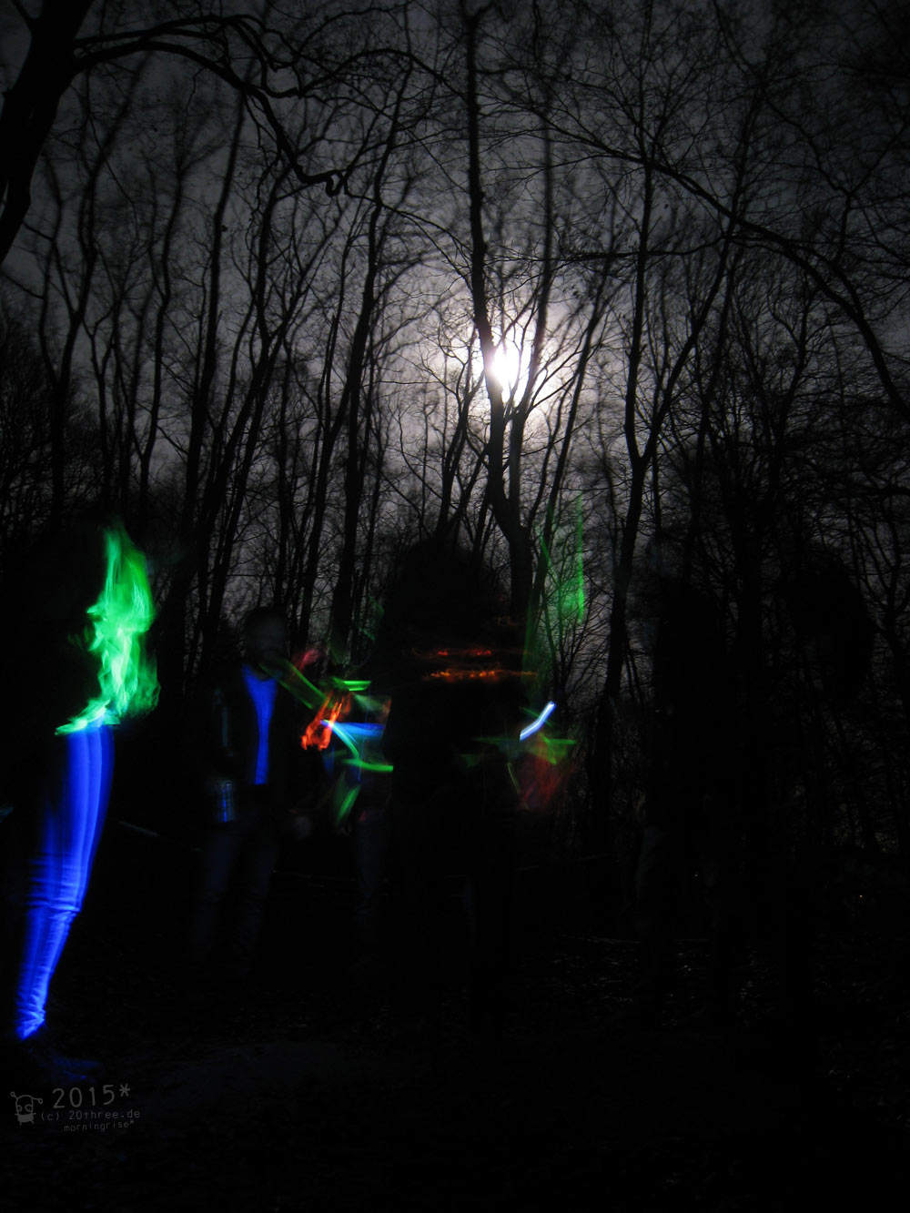 Neonlichter . Nachtwanderung 2015 . Auf dem Schl&auml;ferskopf . 26. Dezember 2015 . 21.06 Uhr 